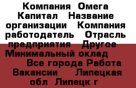 Компания «Омега Капитал › Название организации ­ Компания-работодатель › Отрасль предприятия ­ Другое › Минимальный оклад ­ 40 000 - Все города Работа » Вакансии   . Липецкая обл.,Липецк г.